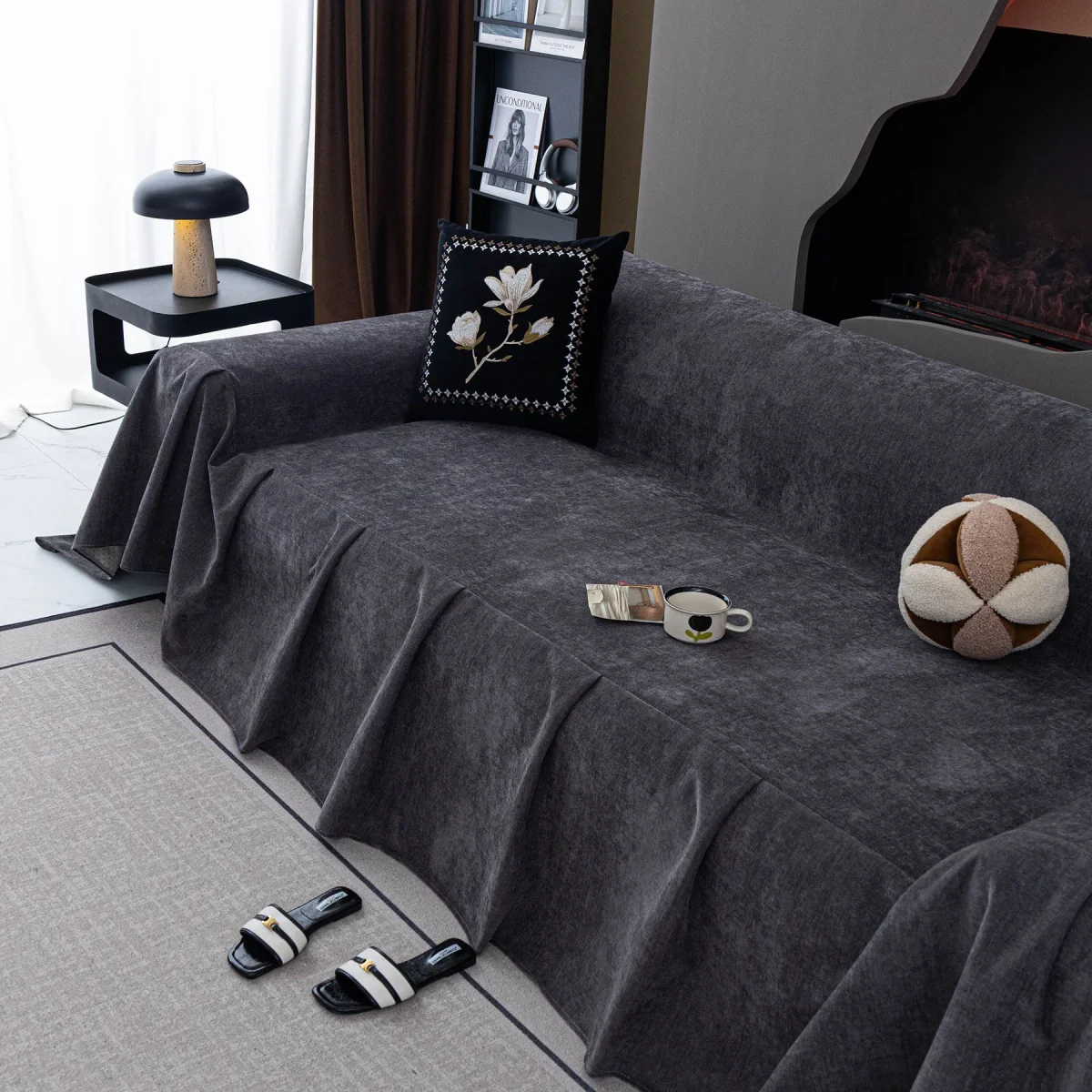 Waterproof Couch Cover Throw, Non Slip Furniture Protector for Leather & Fabric Sofa - Image 3