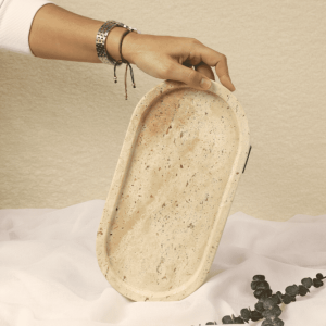 Tabuleiro PAPA ALANA Oval – Travertino