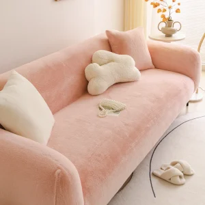 Soft Plush Warm Sofa Cover Stretchable Cozy Velvet Couch Protector for Fall & Winter