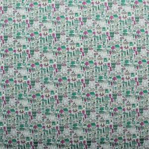 Algodão Estampado - Dentista - verde