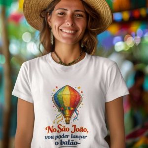 T-shirt No São João vou poder lançar o balão