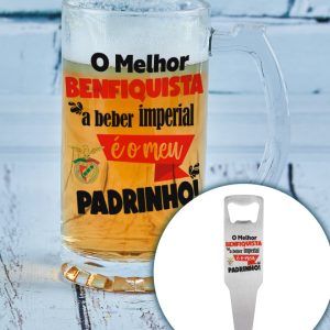Caneca de Cerveja e abre caricas Padrinho Benfiquista