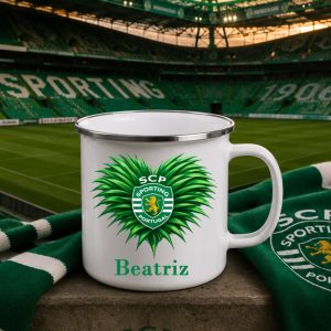 Caneca de Esmalte Sporting coração