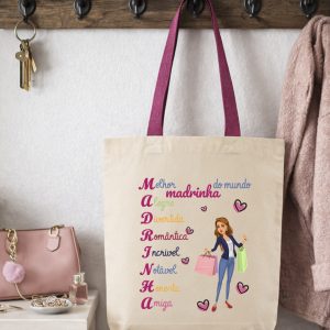 Tote Bag Qualidades da Melhor Madrinha do Mundo