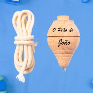 Pião de Madeira com nome
