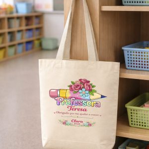 Tote Bag Professora, Obrigado por me ajudar a crescer