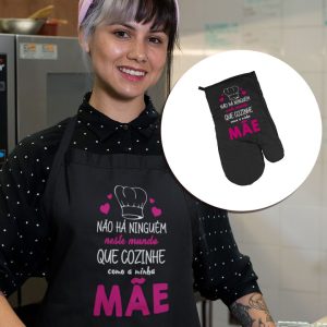 Conjunto Avental e Luva de forno Não há ninguém que cozinhe como a minha mãe