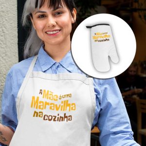 Conjunto Avental e Luva de forno A Mãe é uma maravilha na cozinha